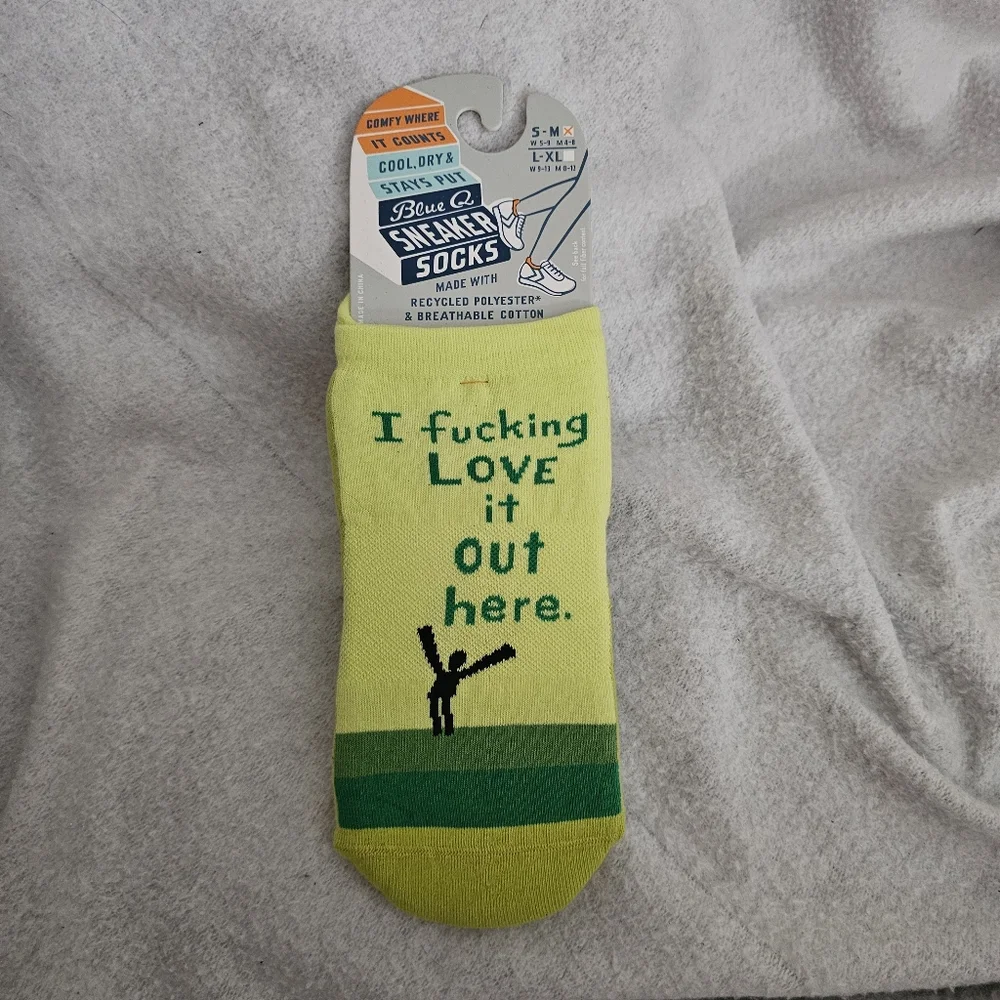 Blue Q Nature Lover Unisex Adult Novelty Small Sneaker Socks